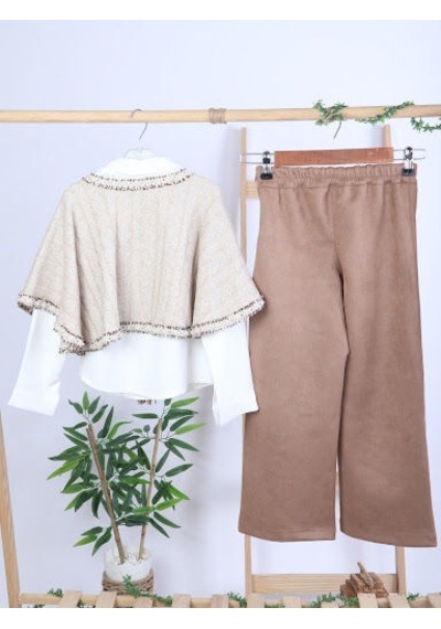 Xo Kids Bej Püsküllü Pançolu Gömlekli Ve Bol Paça Pantolonlu 3lü Kız Çocuk Takım 8-14 Yaş 4430 Ekru Xo Kids Bej Püsküllü Pançolu Gömlekli Ve Bol Paça Pantolonlu 3lü Kız Çocuk Takım 8-14 Yaş 4430 Ekru