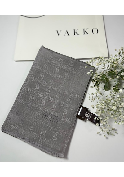 Vakko 068 X 200 Pamuk İpek Şal - 5492 - 90 X 90 / Vizon Vizon