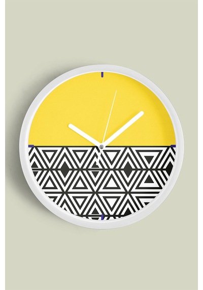 Modern Tasarım Duvar Saati - 35cm - Önü Camlı Beyaz Kasa - Sessiz Mekanizma-jh0565 Beyaz