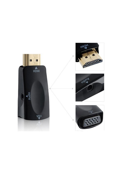 Hdmı Erkek To Vga Dişi Audio Girişli Hdmı To Vga