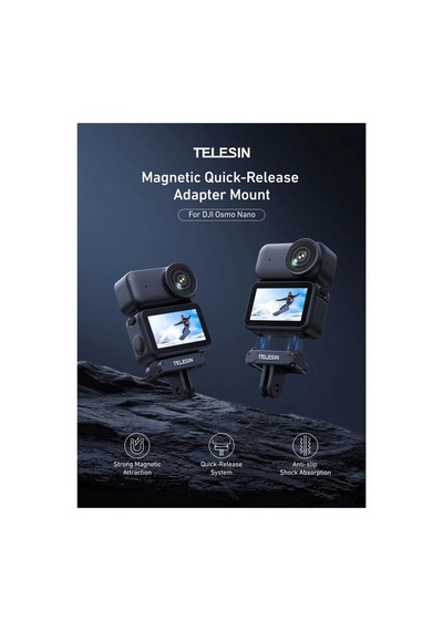 Ayex Telesin S7-jbk-25-tdj Manyetik Hızlı Bırakma Aparatı Djı Osmo Nano Ve Action 6 İle Uyumlu Siyah