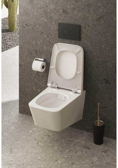 VitrA Equal 119-003R009 İnce Klozet Kapağı, Yavaş Kapanır, Kolay Çıkabilir, Beyaz