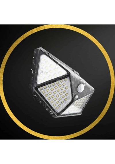 Solar Sensörlü Duvar Lambası 100 Led Ip65 Suya Dayanıklı Bahçe Aydınlatması Beyaz Işık