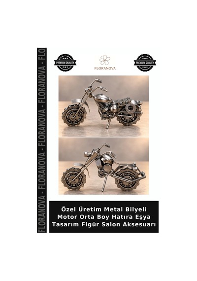 Özel Üretim Metal Bilyeli Motor Orta Boy Hatıra Eşya Tasarım Figür Salon Aksesuarı