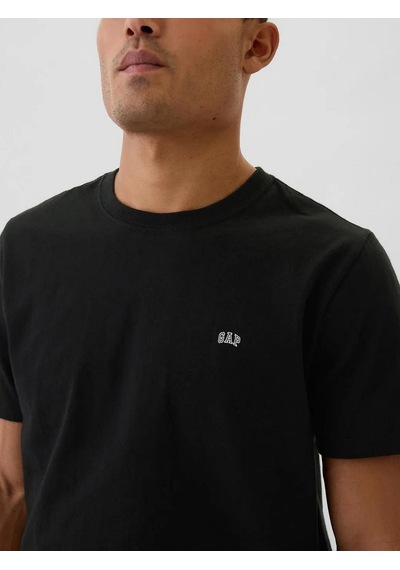 Gap 502022002 V-frch Everyday Soft Micro Logo Crew Erkek Tişört Siyah