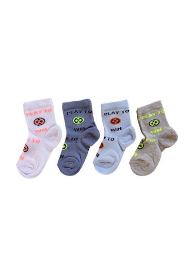 Butik Erkek Çocuk 4 Adet Top Figürlü Soket Çorap 0 -1, 1-2, 3-4 Yaş Çok Renkli