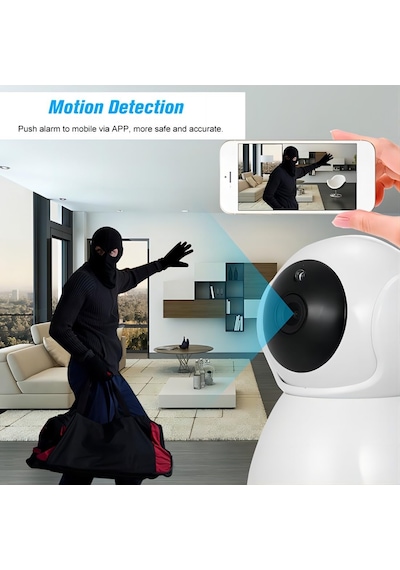 Markalonya Cm-12 Ip Bebek Güvenlik Kamerası, 360 Derece Dönebilen, 5mp Hd Görüntü, Wifi Bağlantılı, Gece Görüşlü, Sesli İletişim, Plastik Gövde, Masa Üstü Montaj, İç Mekan