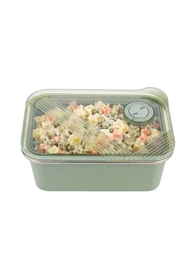 Paslanmaz Çelik Vakumlu Saklama Kabı,fırın Ve Kek Kabı 1300 Ml - Tarih Ayarlı Yeşil - 893820016 Yeşil
