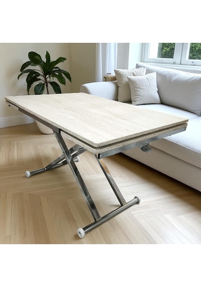 Yan Baştan Açılır Akıllı Masa Üst Tabla Mdf Yüksekliği Ayarlanabilir Pratik Krom Kaplama Traverten Yan Baştan Açılır Akıllı Masa Üst Tabla Mdf Yüksekliği Ayarlanabilir Pratik Krom Kaplama Traverten