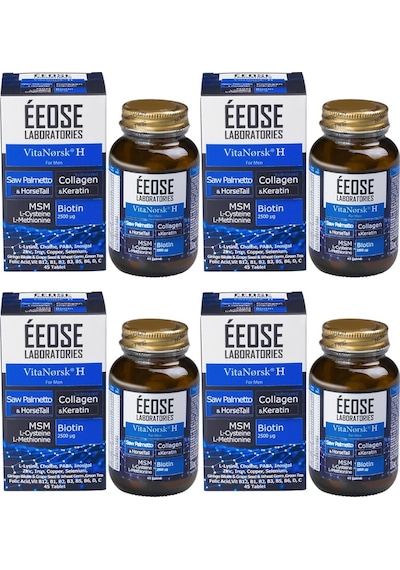 Eeose Vitanorsk H For Men Saç Dökülmesine Karşı 4 x 45 Tablet