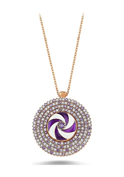 Sarmal Model Zirkon Taşlı Hayalet Kolye (498564450)