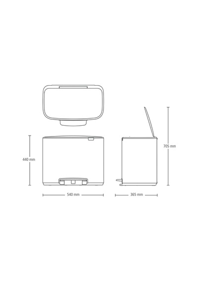 Brabantia Çöp Kutusu İki Bölmeli 11+23 Lt Bo Pedal Bin 121142
