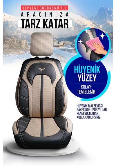 Panda Kars Serısı Kazayağı Kumaş Oto Koltuk Kılıfı - Tam Set