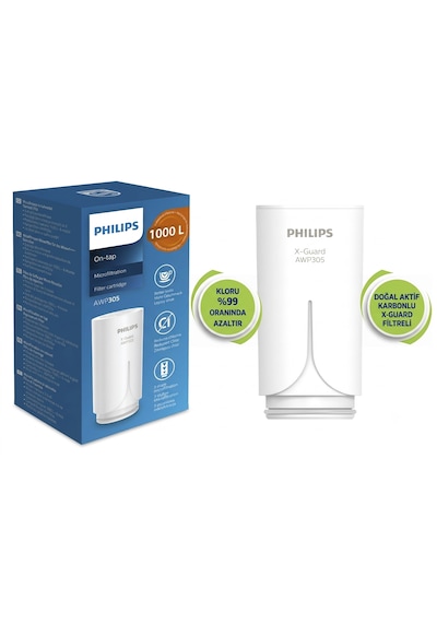 Philips Musluk Suyu Yedek Filtre Kartuşu Water X-guard Awp305/10