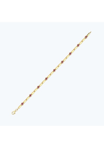 Altınbaş Kırmızı Taşlı Altın Bileklik Abl0420-y-25407-k Çok Renkli