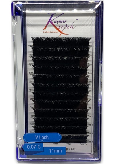 Kaşmir Kirpik V Lash 0.07 MM C Kıvrım 11 Numara Tek Boy Kutu
