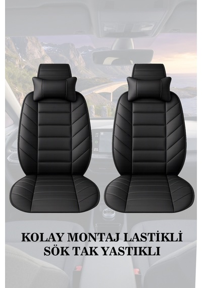 Citron Berlingo 2007 Uyumlu Lüks Siyah Renk Premium 2 Adet Minder Ve Yastık
