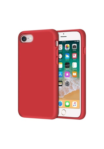 Apple Iphone 7 / 8 / Se 2020 Uyumlu Içi Kadife Lansman Silikon Telefon Kılıfı Kırmızı