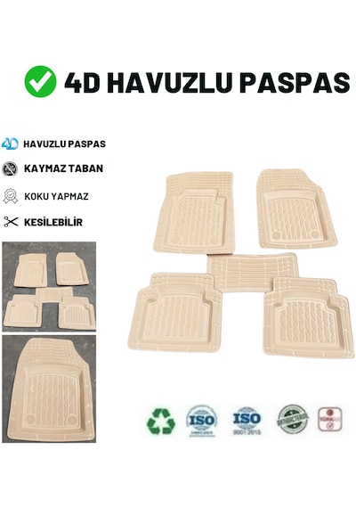 Ford Connect 2005 4d Havuzlu Üniversal Yeni Nesil Paspas Bej Gold Seri