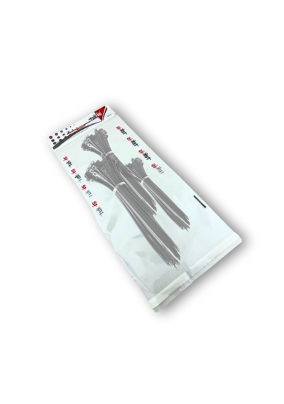 Plastik Kablo Bağı Klipsi Cırt Kelepçe 250-300-380 Mm X 4.8 Mm Siyah 20 Şer Adet Toplam 60 Adet Siyah
