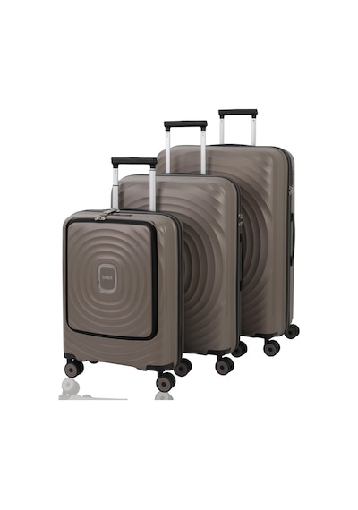 Baggaj V2407 Policarbon Valiz Siyah Set Champagne