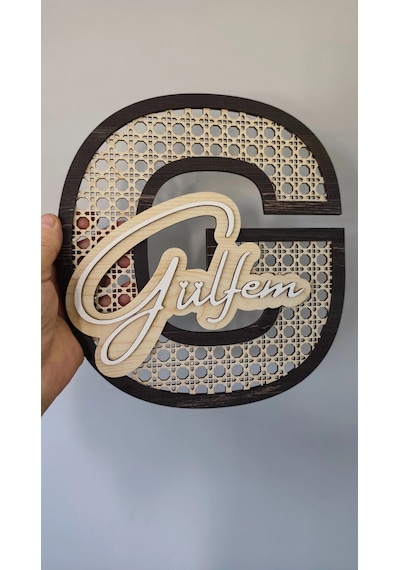 Dekoratif Rattan Desenli İsimli Kapı Ve Duvar Süsü