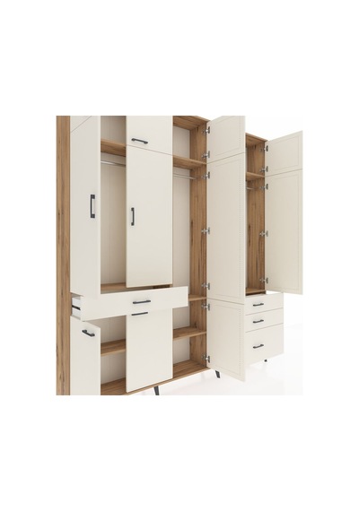 Arges Dolap 8 Raflı 4 Çekmeceli 3 Askılı 220x30x243 Çam-aytaşı/aytaşı Aytası/aytası Arges Dolap 8 Raflı 4 Çekmeceli 3 Askılı 220x30x243 Çam-aytaşı/aytaşı Aytası/aytası