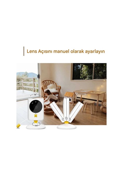 Bebek Kamerası Monitörlü Karşılıklı Konuşma Özellikli Sıcaklık İzleme 2.4 İnç Bebek Kamerası