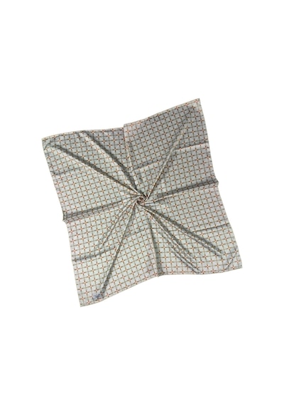 Mim Eşarp Emilya Rayon Desenli Eşarp 90x90 Cm Krem - Yeşil