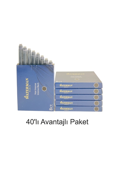 Waterman Dolma Kalem Kartuşu Mürekkebi Siyah 40 Lı Paket S0110850