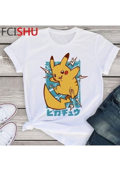 Noıssey Kırmızı Etiket Gala Pikaçu Pokemon Anime T-shirt Model472 17005 Beyaz