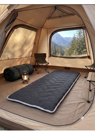 Zish Tekstil Flexı 5 Cm 100x200 Katlanır Kamp Yatağı Karavan, Misafir Ve Anne Yanı Yatağı Antrasit