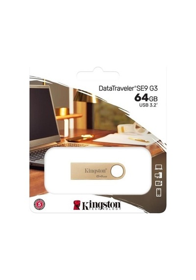 Kingston Dtse9g3-64gb 64gb 220mb-s Metal Usb 3.2 Gen 1 Datatraveler Se9 G3 Flash