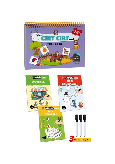 12-24 Ay Cırt Cırtlı Etkinlik Kitabı Ve Yaz Sil Serisi-2