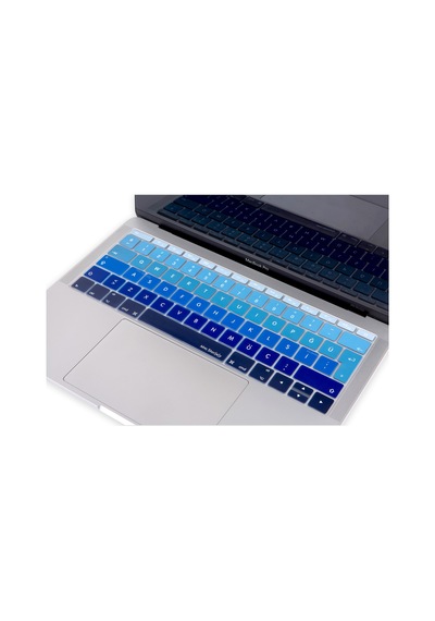 Laptop Apple Uyumlu MacBook Pro Klavye Koruyucu Ombre Türkçe Q A1534 A1708 İle Lacivert Mavi