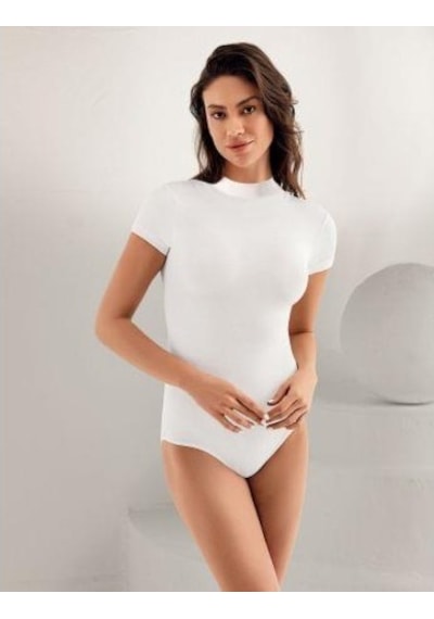 Şahinler Bayan Balıkçı Yaka Kısa Kollu Likralı Çıtçıtlı Body B248