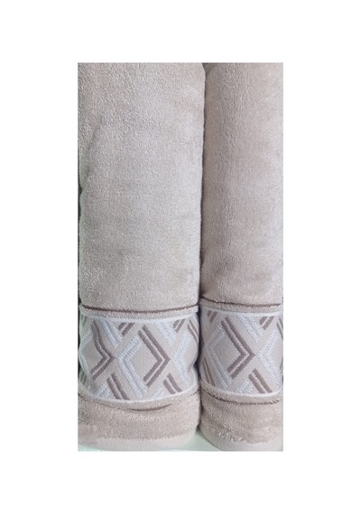 Fiore Line Bej Yeşil Bambu Hamam Seti Bej - Yeşil