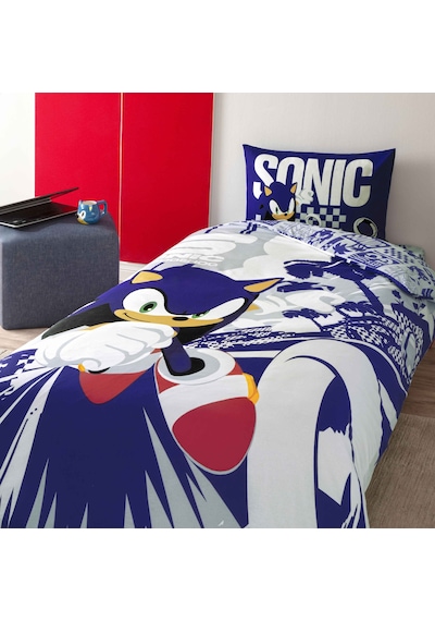 Taç Lisanslı Sonic Run Pamuk Tek Kişilik Nevresim Takımı 000000001000052297 Çok Renkli