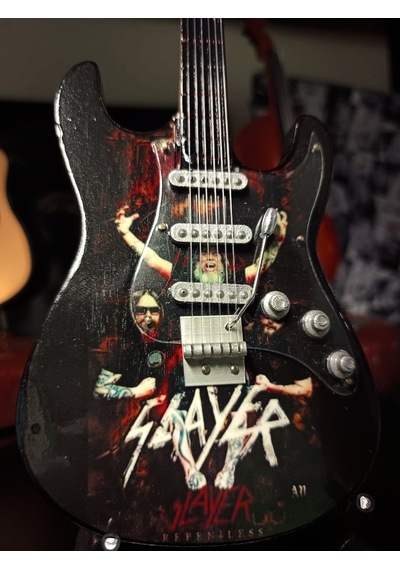 Slayer Rock Müzik Grubu Elektro Gitar El Yapımı Ahşap Minyatür He