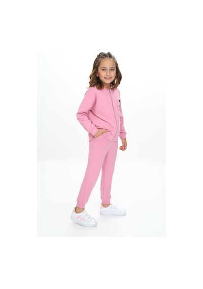 Toontoy Kids Toontoy Kız Çocuk Göğsü Cepli Armalı Eşofman Takım Gül Kurusu