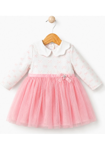 Babyhola Fiyonk Detaylı Tül Etek Kız Çocuk Elbise 15348 Pembe Babyhola Fiyonk Detaylı Tül Etek Kız Çocuk Elbise 15348 Pembe