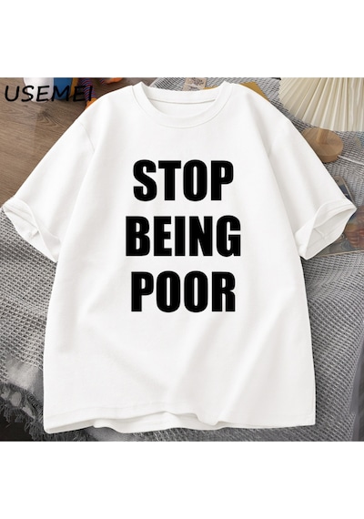 Flood Of Style Fakir Olmak Durdurmak Tshirt Kadınlar Rahat Pamuk Baskılı Tişört Y2k Ünlü İlham Grafik T-shir Beyaz