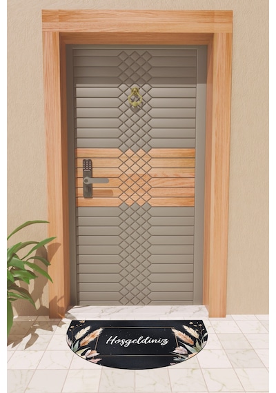 Rugmood Modern Dijital Paspas Çiçekli Hoşgeldiniz Kapı Önü Paspası Çok Renkli