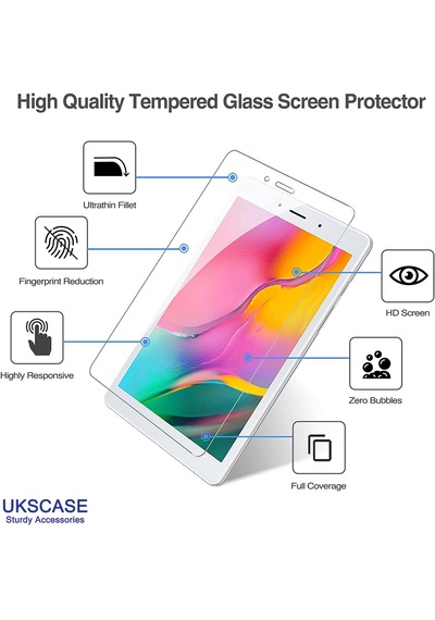 Samsung Uyumlu Galaxy Tab A 8.0'' 2019 T290 T295 Temperli Cam Ekran Koruyucu 2 Adet