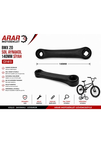Bmx 20 Sol Aynakol 140mm Siyah -3141
