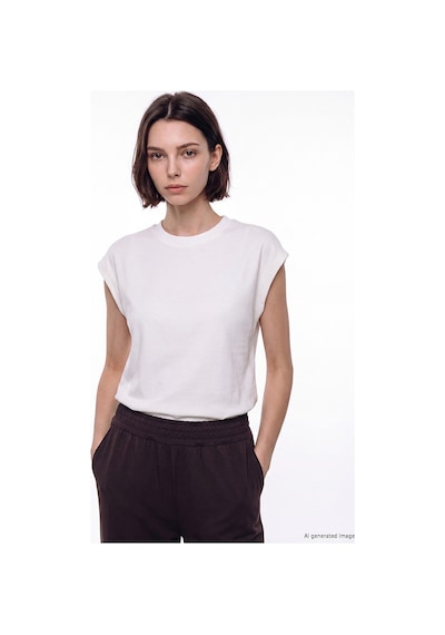 Lcw Modest Beyaz Bisiklet Yaka Soft Touch Kadın Atlet