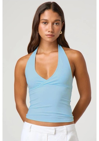 Seeh Mavi Boynu Bağlamalı Body Sh223