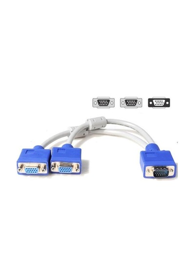 Vga Y Kablo Çoklayıcı Switch Splitter Kablosu Çoklu Monitör Tv