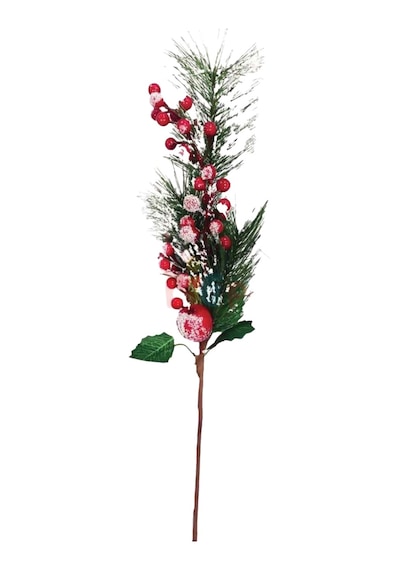 Yılbaşı Çam Dalı Berry Demeti Kozalaklı Karlı 40 Cm