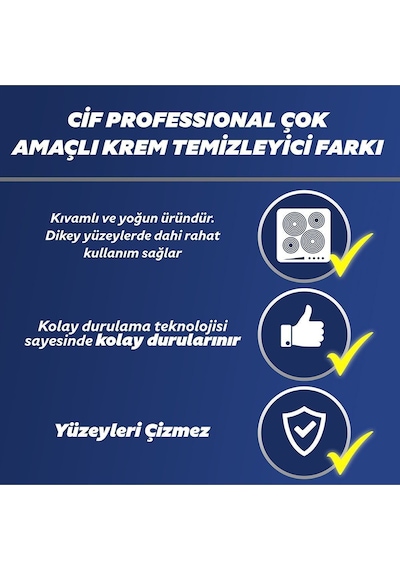 Professional Çok Amaçlı Krem Temizleyici 1,9 Lt 3adet 3'lü Set
